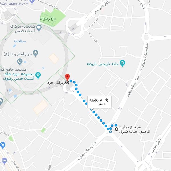 تصویر نقشه هتل آپارتمان حیات مشهد